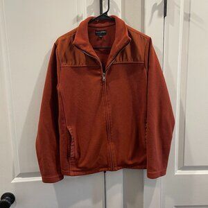 Banana Republic Fleece Jacket Mens Size M Medium Full Zip Up Ruse/Orange